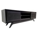 Ver imagem 1 de Rack Sala Tv até 75 Polegadas Ricco 180 Cm Laca Portas Palhinha Preto