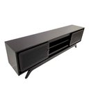 Ver imagem 4 de Rack Sala Tv até 75 Polegadas Ricco 180 Cm Laca Portas Palhinha Preto