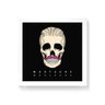 Quadro Decorativo Caveira Mustache Preta - 30x30cm (Moldura em laca branca) - Arte Maníacos - 1