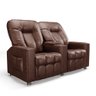 Poltrona Reclinável para Cinema 2 Lugares Sora Pu Marrom Fh1 - D'rossi - 1
