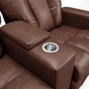 Ver imagem 3 de Poltrona Reclinável para Sala de Cinema 2 Lugares Sora PU Marrom FH1 - D'Rossi
