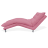 Chaise Divã Espreguiçadeira Estofada Salão de Beleza Diva Suede Rosa Barbie - LM DECOR - 3