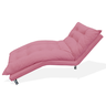 Chaise Divã Espreguiçadeira Estofada Salão de Beleza Diva Suede Rosa Barbie - LM DECOR - 1