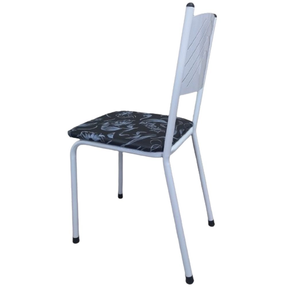 Kit 2 Cadeira Cozinha Jantar Metal Tubular Almofadada Medcombo Branco Estrutura Branca com Assento F - 6