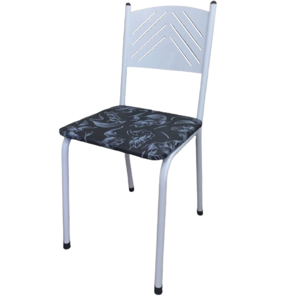 Kit 2 Cadeira Cozinha Jantar Metal Tubular Almofadada Medcombo Branco Estrutura Branca com Assento F - 2