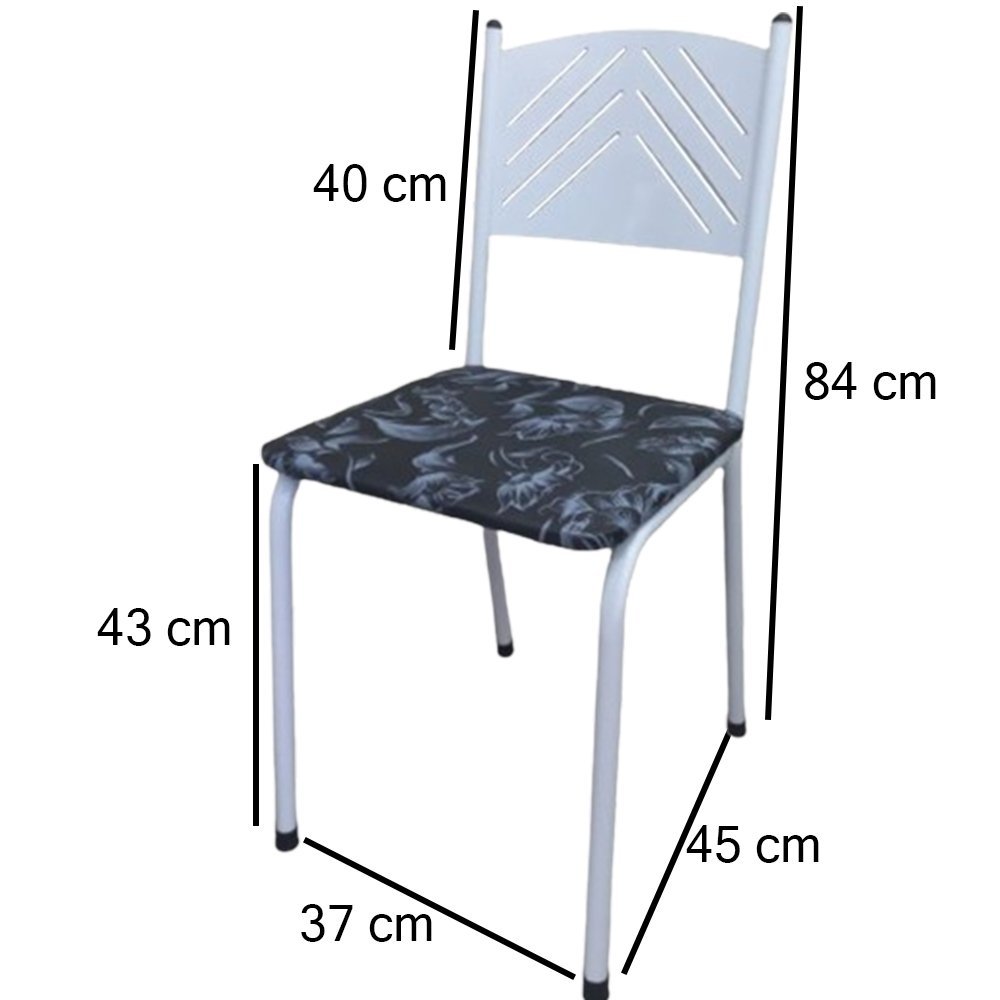Kit 2 Cadeira Cozinha Jantar Metal Tubular Almofadada Medcombo Branco Estrutura Branca com Assento F - 3
