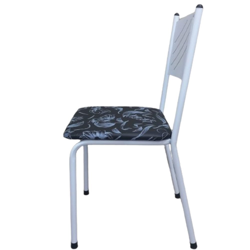 Kit 2 Cadeira Cozinha Jantar Metal Tubular Almofadada Medcombo Branco Estrutura Branca com Assento F - 5