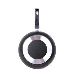 Panela Frigideira Tampa de Vidro WOK 24cm Antiaderente Alumínio - Preto - 5