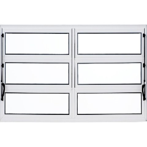 Janela Basculante de Alumínio 0,80 X 2,00 Linha All Soft Cor Branco Duplo