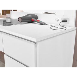 Penteadeira Camarim com LED Banqueta e Tomada Clean Lx Potente Moveis - Branco - 7