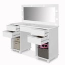 Ver imagem 6 de Penteadeira Camarim com LED Banqueta e Tomada Clean Lx Potente Moveis - Branco