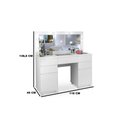 Ver imagem 3 de Penteadeira Camarim com LED Banqueta e Tomada Clean Lx Potente Moveis - Branco