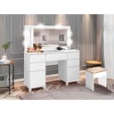 Ver imagem 1 de Penteadeira Camarim com LED Banqueta e Tomada Clean Lx Potente Moveis - Branco