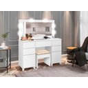 Ver imagem 2 de Penteadeira Camarim com LED Banqueta e Tomada Clean Lx Potente Moveis - Branco