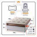 Ver imagem 2 de Conjunto Box Baú Casal Chicago Branco 138x188x64 Espuma D33