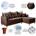 Ver imagem 6 de Sofá 3 Lugares Onix com Chaise Lado Direito 230cm em Veludo