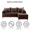 Ver imagem 7 de Sofá 3 Lugares Onix com Chaise Lado Direito 230cm em Veludo