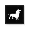 Quadro Decorativo Silhueta Dachshund - 20x20cm (Moldura em laca preta) - Arte Maníacos - 1