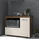 Ver imagem 3 de Balcão Armário Gabinete de Cozinha para Fogão Cooktop 4 Bocas e Forno 3 Portas Alana Mobília