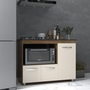 Ver imagem 2 de Balcão Armário Gabinete de Cozinha para Fogão Cooktop 4 Bocas e Forno 3 Portas Alana Mobília