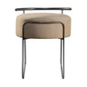 Puff Redondo Ivar em Linho e Base Metal Preto Agarb Decor:linho Bege - 3