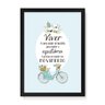Quadro Decorativo Viver É Como Andar Bicicleta - 46x32,5cm (Moldura caixa laca preta) - Arte Maníaco - 1