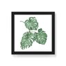 Quadro Decorativo Folhas Costela de Ad?o - 20x20cm (Moldura em laca preta) - Arte Maníacos - 1
