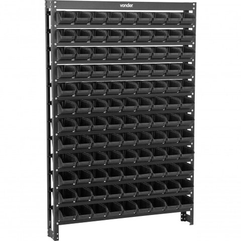Estante Gaveteiro Metálica 150x101,5x15,5cm com 108 Peças Ga