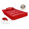 Sofá Cama Versátil Pés de Alumínio Vermelho 373 Império Estofados - 6