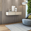 Ver imagem 4 de Aparador Eros 90cm Suspenso Penteadeira Flutuante com Gavetas Moderno Estilo Minimalista:off White