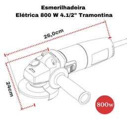 Lixadeira Esmerilhadeira Angular 800w 4.1/2 110v Tramontina - 5