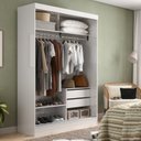 Ver imagem 4 de Guarda-Roupa Casal com Espelho 2 Portas de Correr 2 Gavetas Verona Yescasa
