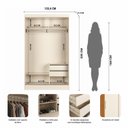 Ver imagem 3 de Guarda-Roupa Casal com Espelho 2 Portas de Correr 2 Gavetas Verona Yescasa
