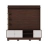 Estante Home Theater Paraná Tv até 70” 3 Portas 4 Prateleiras - Nogueira Real / Off White Matte - 8