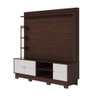 Estante Home Theater Paraná Tv até 70” 3 Portas 4 Prateleiras - Nogueira Real / Off White Matte - 10