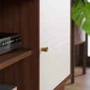 Ver imagem 7 de Estante Home Theater Paraná TV até 70 Polegadas 3 Portas Nogueira Real/Off White Matte Colibri Decor