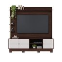 Ver imagem 3 de Estante Home Theater Paraná Tv até 70” 3 Portas 4 Prateleiras - Nogueira Real / Off White Matte