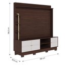 Ver imagem 4 de Estante Home Theater Paraná TV até 70 Polegadas 3 Portas Nogueira Real/Off White Matte Colibri Decor