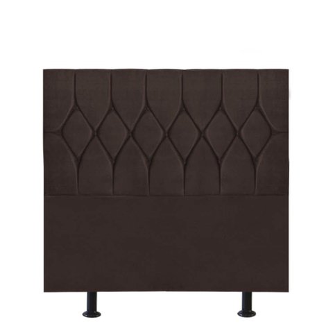 Cabeceira Estofada Cama Box Solteiro 100cm Istambul Suede Marrom- Mabe Magazine