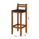 Ver imagem 4 de Conjunto 2 Banquetas em Madeira Maciça Ibiza Balcão 98 Cm com Encosto - Malbec Assento Preto