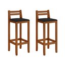 Ver imagem 2 de Conjunto 2 Banquetas em Madeira Maciça Ibiza Balcão 98 Cm com Encosto - Malbec Assento Preto