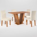 Ver imagem 2 de Mesa de Jantar 4 Lugares Felicity Venus Seda/Nude - Viero Móveis