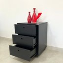 Ver imagem 7 de Conjunto Escrivaninha em L com 8 Nichos e Gaveteiro de 3 Gavetas com Rodízios Ipê Preto Artany