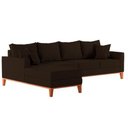 Ver imagem 3 de Sofá 4 Lugares Beny com Chaise Esquerdo Corino Marrom