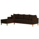 Ver imagem 4 de Sofá 4 Lugares Beny com Chaise Esquerdo Corino Marrom