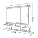 Ver imagem 2 de Painel para Tv 60 Pol com Bancada Suspensa 160cm Sideral B01 Off White Cinamomo - Lyam Decor