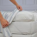 Ver imagem 2 de Pillow Top King Percal 250 Fios com Fibras Siliconadas Marriage Blue Blue Gardenia