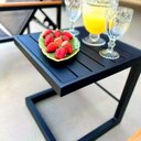 Ver imagem 3 de Mesa Lateral Quadrada Alumínio Preta Piscina Jardim 40x40cm