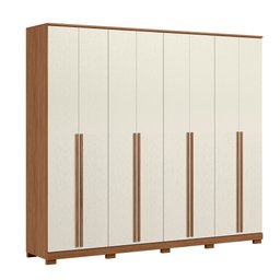 Guarda Roupa Casal Ele e Ela 8 Portas Jatobá/areia com Pés - Santos Andirá - 3