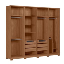 Guarda Roupa Casal Ele e Ela 8 Portas Jatobá/areia com Pés - Santos Andirá - 4